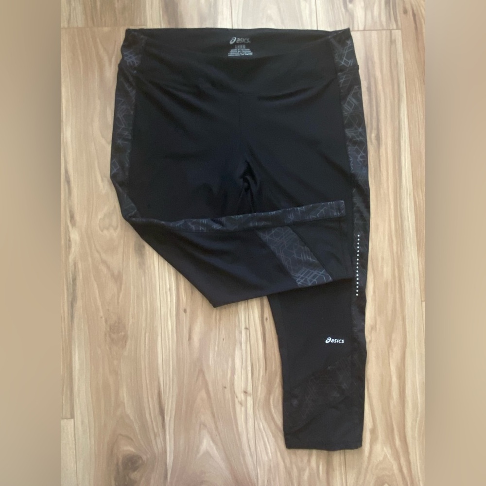 ASICS Capris Workout Athletic Gym Yoga Pants Black Size Large